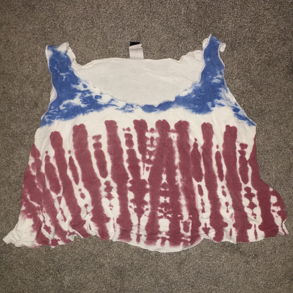 red white and blue crop top